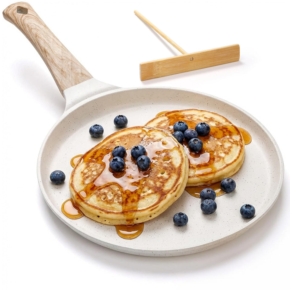 Hiceeden nonstick crepe pan 10-inch with smooth surface for easy flipping