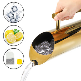Hiceeden stainless steel pitcher with straight body and comfortable handle