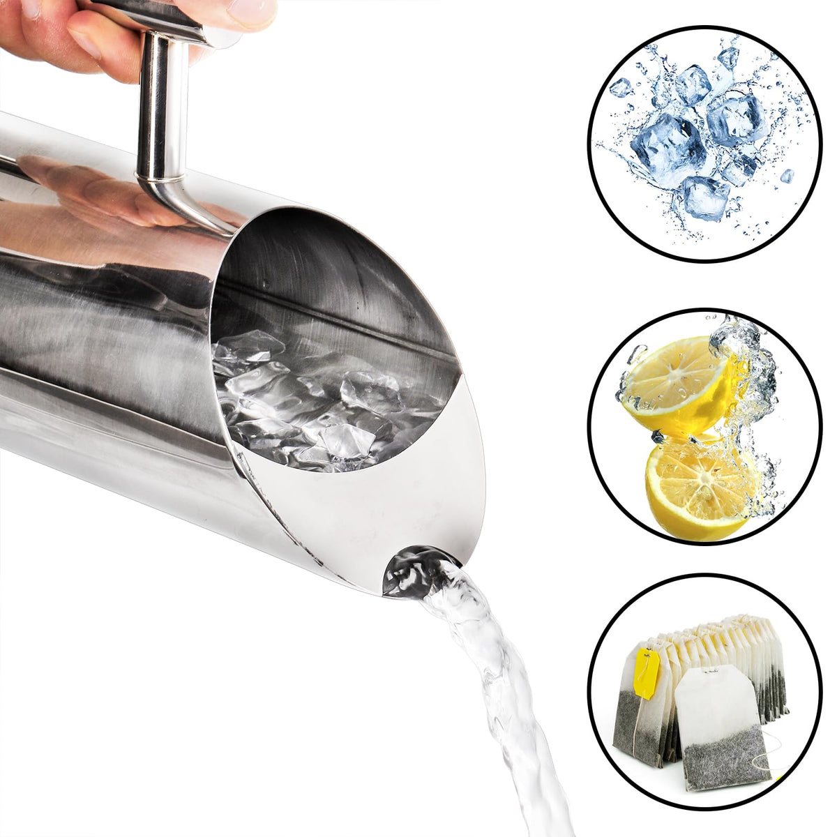 Hiceeden ice guard feature preventing splash during pouring