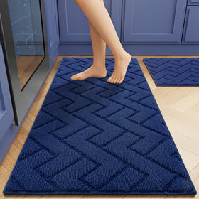 hicorfe balance kitchen runner 20x48 navy offers stable footing for busy cooks