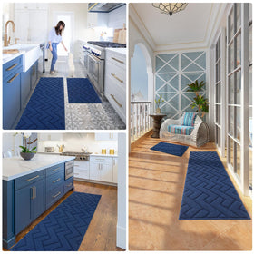 hicorfe durable kitchen floor mat navy withstands high-traffic areas in busy homes