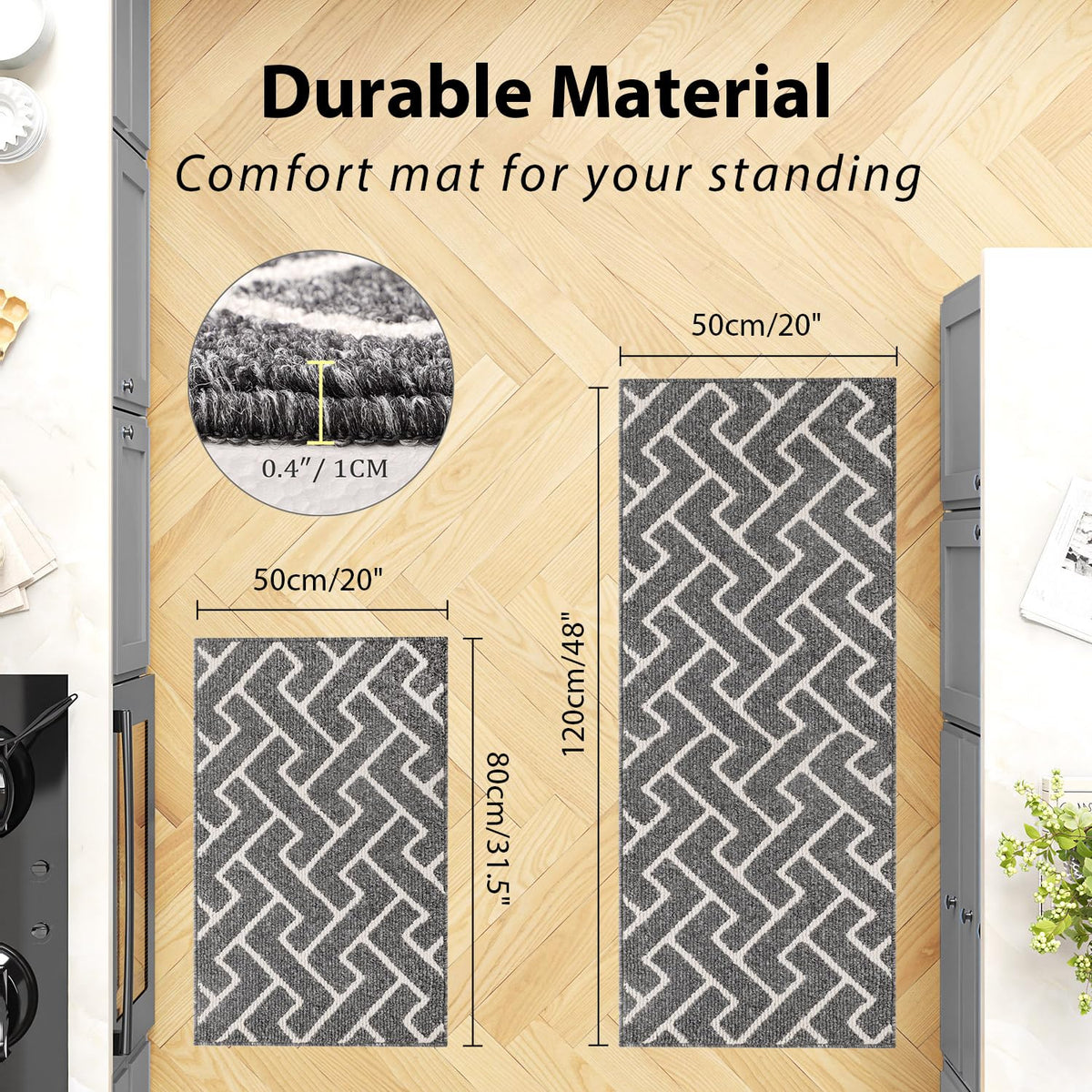 hicorfe kitchen rug 20x48 highlights gradient design that complements decor.