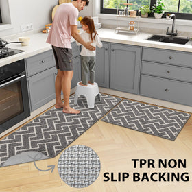 hicorfe kitchen rug non-slip-backing ensures stays in place during cooking.