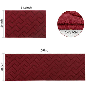 hicorfe non-slip back kitchen mat with TPR backing prevents shifting.