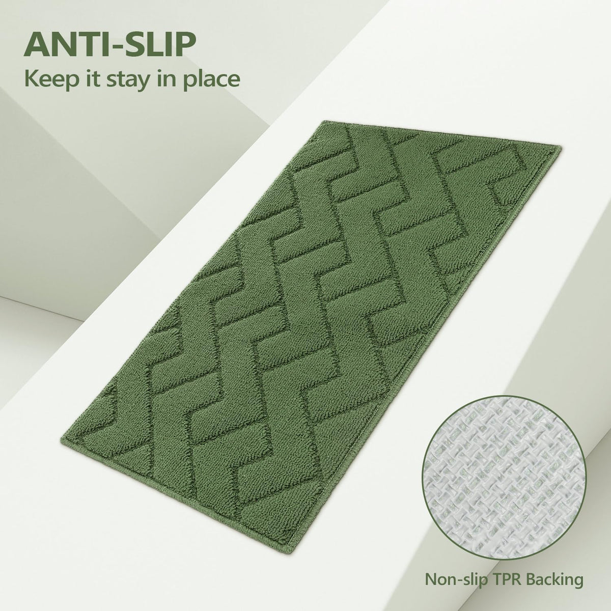 hicorfe kitchen mat with non slip back demonstrates stability on smooth floors