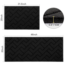 hicorfe non-slip backing keeps mats secure on clean, dry floors.