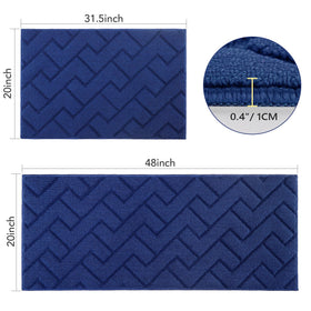 hicorfe soft touch kitchen mat 20x32 navy adds plush comfort while standing