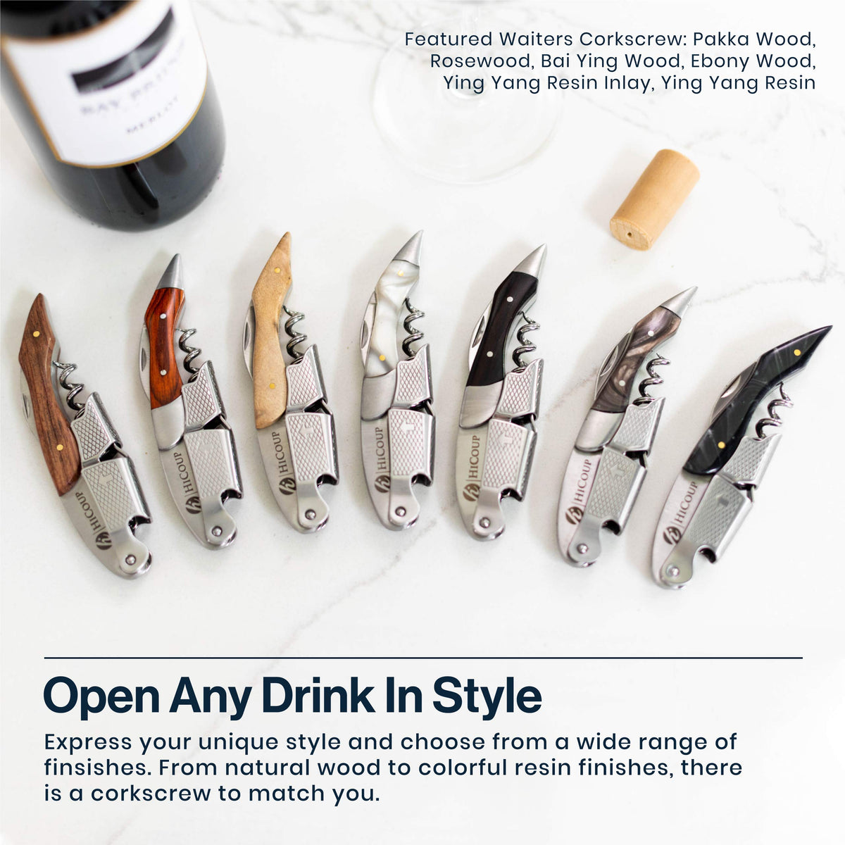HiCoup Wine Opener shown as a reliable, durable lever action tool