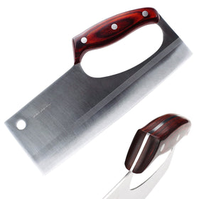 HIDAMOS meat cleaver front view highlighting efficient chopping for large meat portions