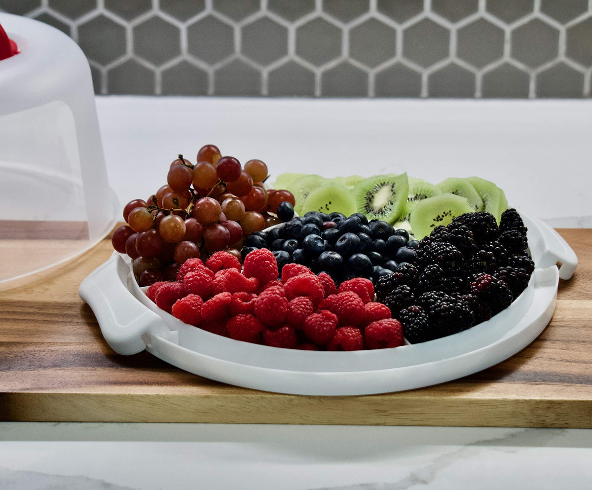 Portable cake stand by Highball & Chaser for 10-inch cakes and desserts.