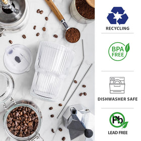 HIGIINC clear plastic 16-oz cups showcase beverages while staying lightweight and reusable.