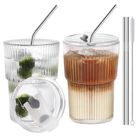 HIGIINC 16oz iced coffee cups with lids and straws for travel and reuse