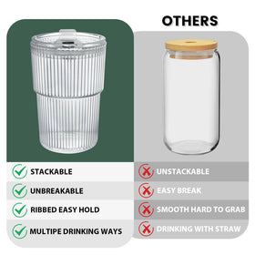 HIGIINC unbreakable acrylic cups with lids reduce breakage in busy households.