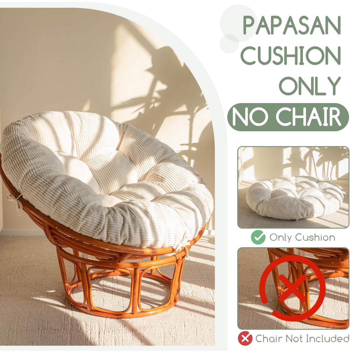 HIGOGOGO Papasan cushion bottom foam support for durability