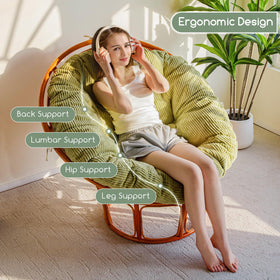 HIGOGOGO Papasan cushion bottom foam supports long-lasting stability