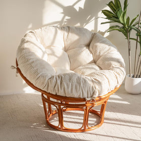 HIGOGOGO Papasan cushion with corduroy cover in beige for cozy seating