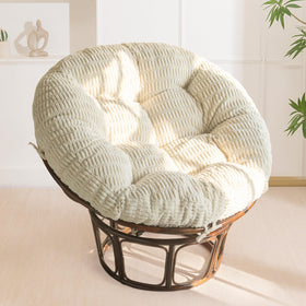 HIGOGOGO Papasan cushion with beige corduroy cover offers plush seating.