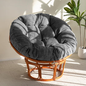 HIGOGOGO Papasan cushion corduroy close-up highlights durable, soft texture.
