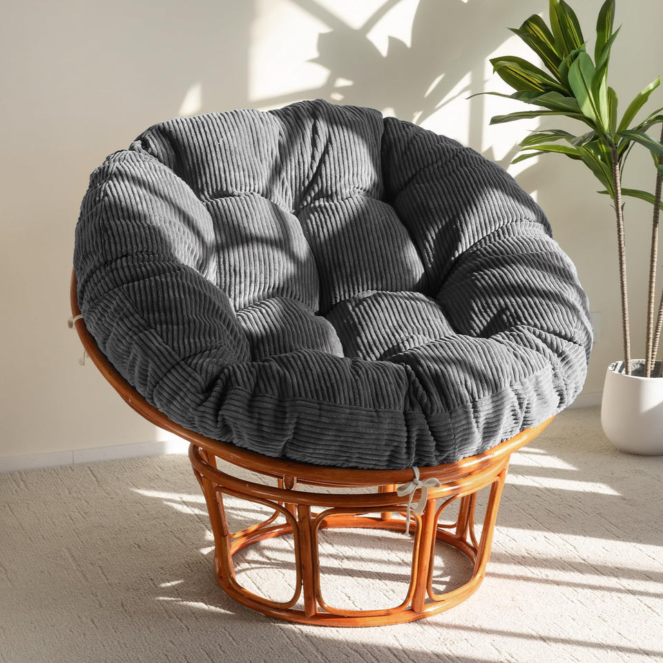 HIGOGOGO Papasan cushion corduroy close-up highlights durable, soft texture.