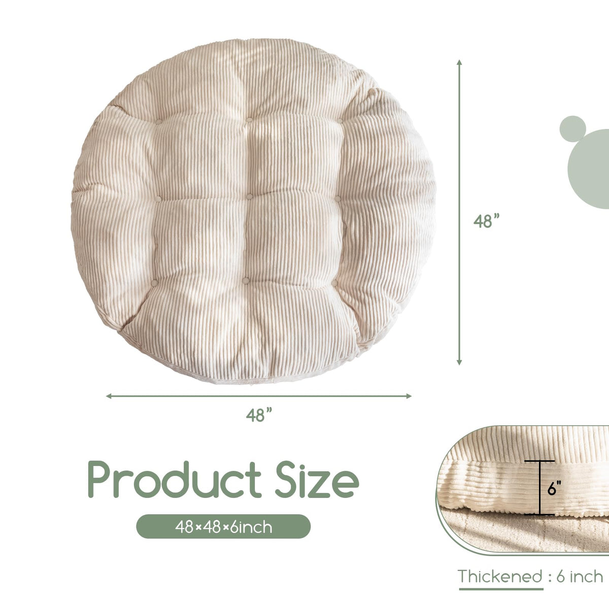 HIGOGOGO Papasan cushion shows soft shredded foam for plush support