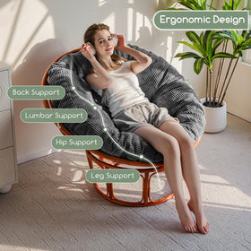 HIGOGOGO Papasan cushion ideal for lounging on beds or sofas.