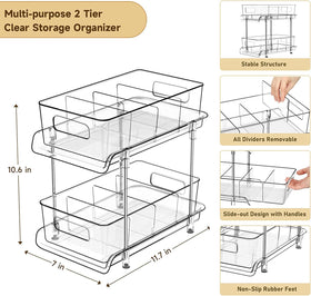 HIHEGD removable dividers create neat compartments for toiletries and cosmetics