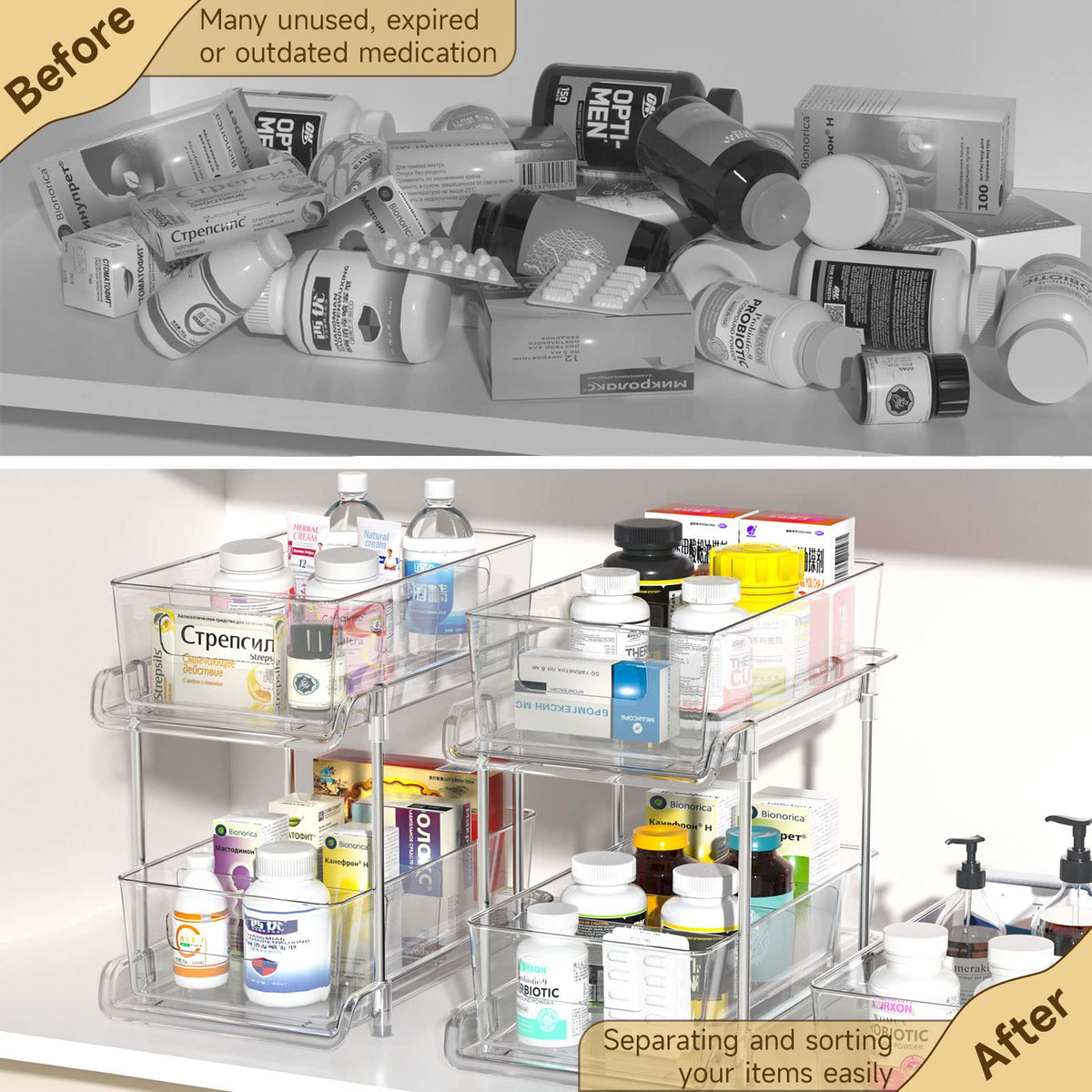 HIHEGD stackable trays expand vertical storage for taller items