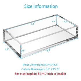 HIIMIEI acrylic napkin holder with crystal-clear clarity for modern dining.