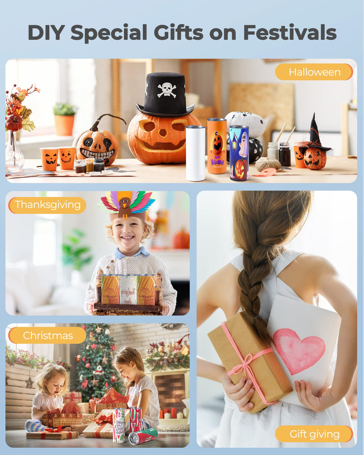 Hiipoo straight tumbler design supports full-wrap sublimation.