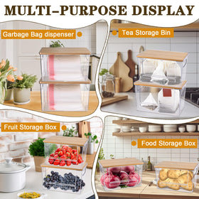 Hiitytin clear plastic body with bamboo lid highlights contents visibility.