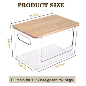 Hiitytin front opening and side handles enable quick bag refills.