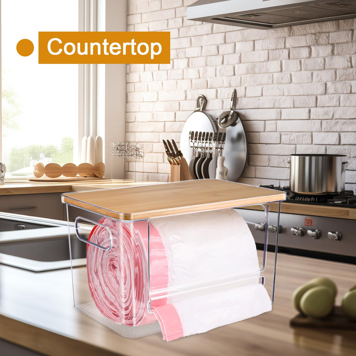 Hiitytin under-sink dispenser for neat bag storage and daily use.
