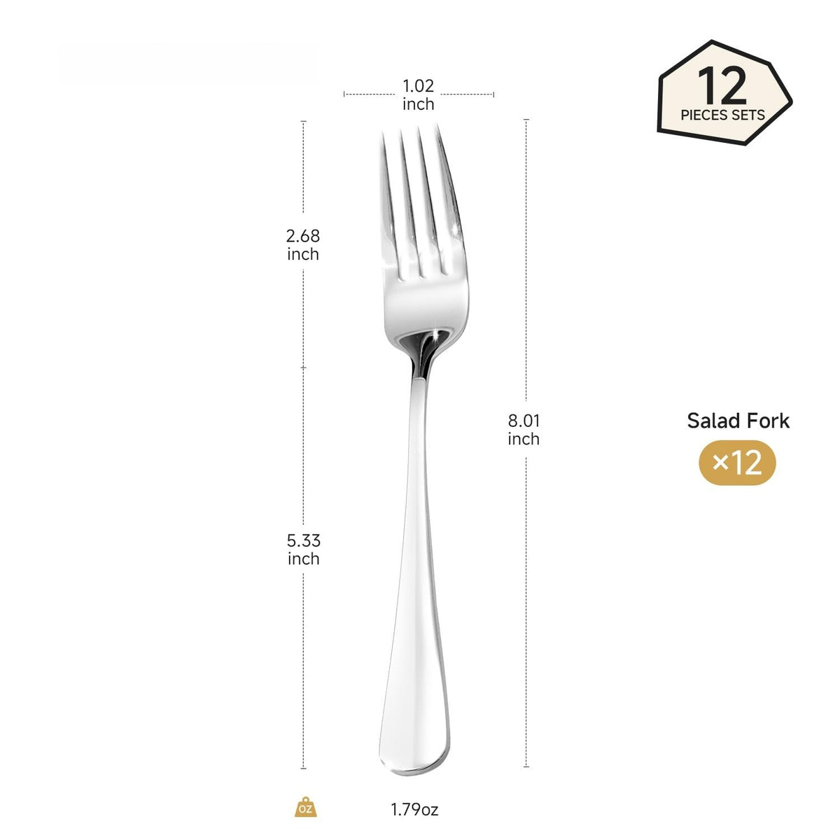 HIKAA 18-10 stainless steel forks offering rust resistance for long-lasting service.