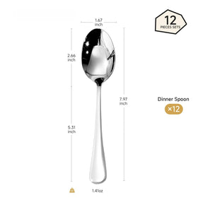 HIKAA 18-10 stainless steel spoons with bright finish for lasting shine.