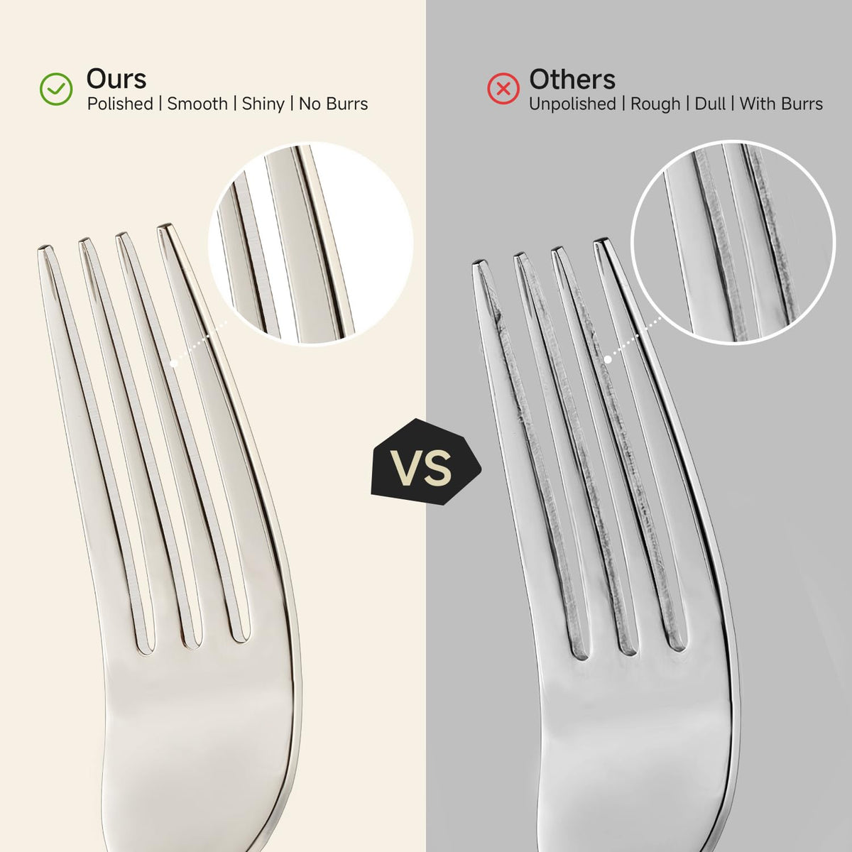 HIKAA 40-piece set for 8 salad forks; convenient service for family meals.