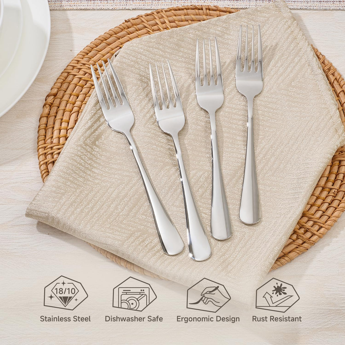 HIKAA forks with reinforced thickened handles provide durable daily use.