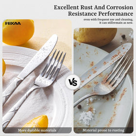 HIKAA salad fork features anti-slip design for reliable serving.