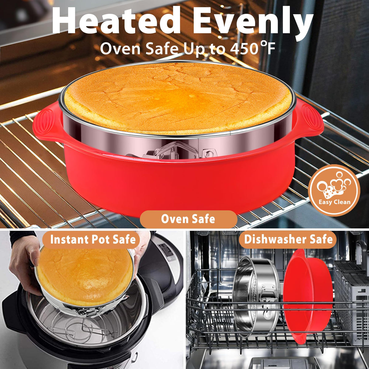 Hikolvol dishwasher-safe cheesecake pan for easy cleaning after baking