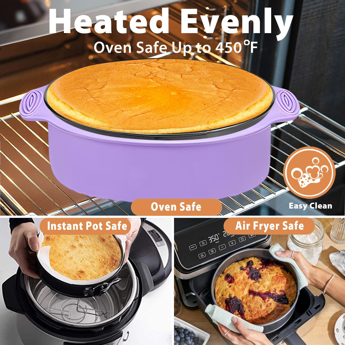 Hikolvol nonstick coating helps release cakes without tearing.