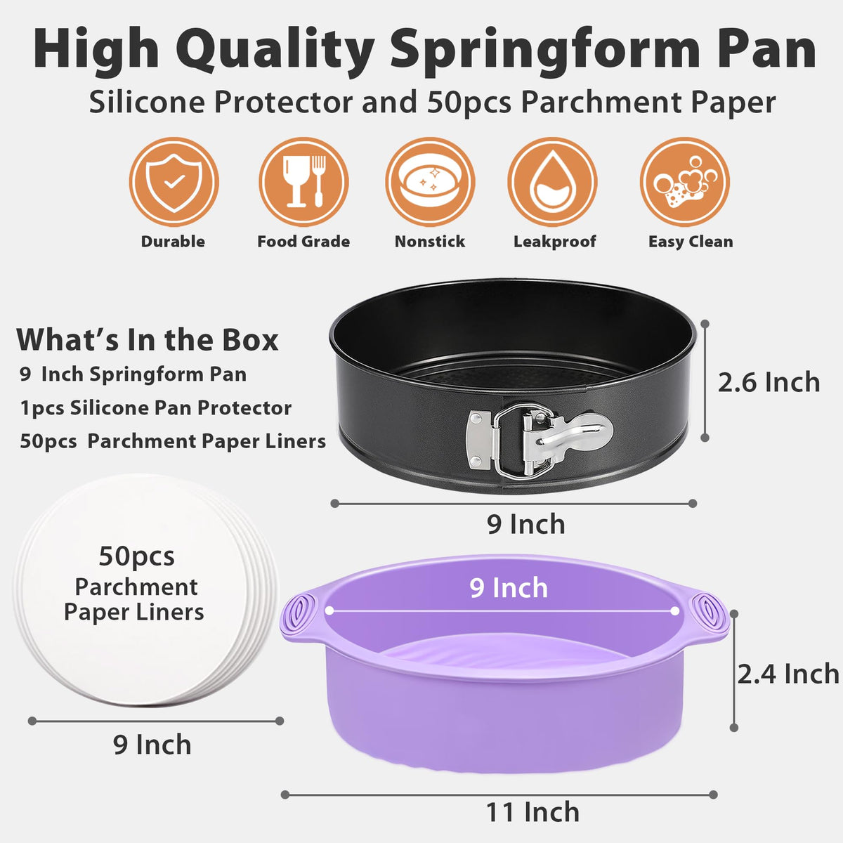 Hikolvol removable bottom design allows simple cake removal.