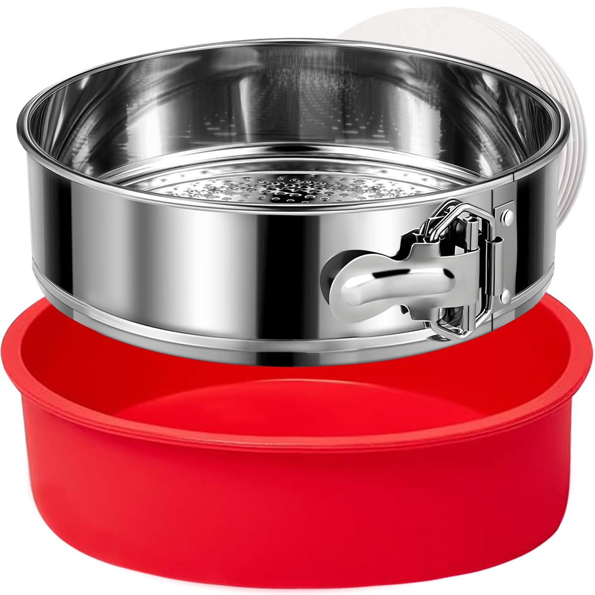 Hikolvol 9-inch stainless steel springform pan for even baking and easy release