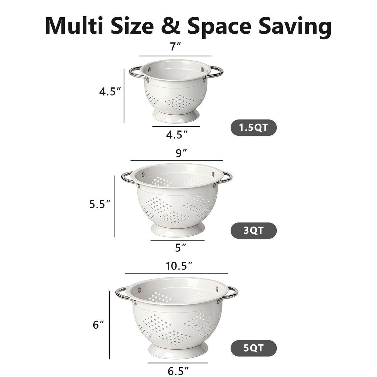Hillbond nesting colanders save kitchen space after use