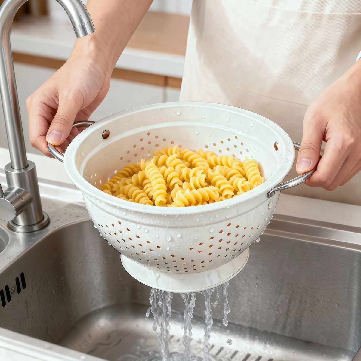 Hillbond 5qt colander showing large-batch washing