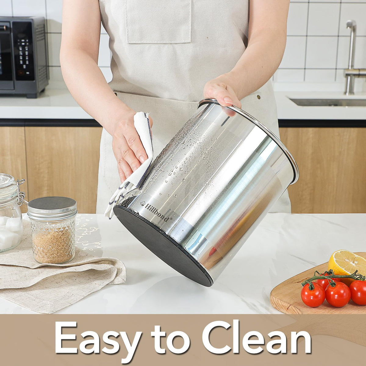 Hillbond non-slip bottom design prevents slides on the counter.
