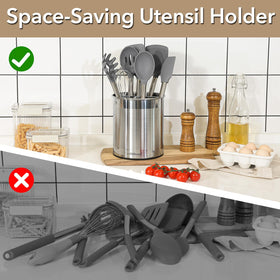 Hillbond removable divider keeps utensils sorted for quick cooking.