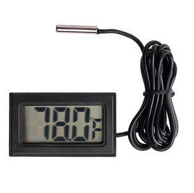 HiLetgo digital fridge thermometer display close-up showing clear, accurate readings