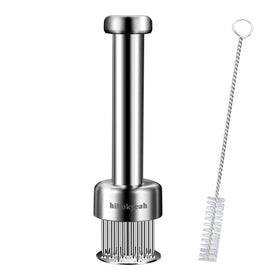 Hillokyeah meat tenderizer with 21 needles for quicker tenderizing and even texture.