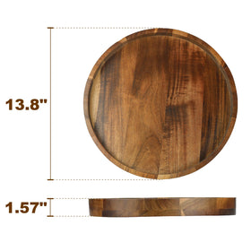 HillSpring Acacia round serving tray easy to wipe clean after gatherings.