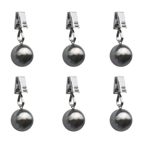 HillSpring heavy tablecloth weights with rust-free clips secure outdoor setups.