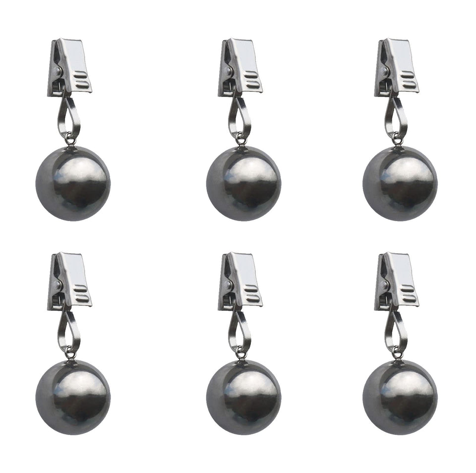 HillSpring heavy tablecloth weights with rust-free clips secure outdoor setups.